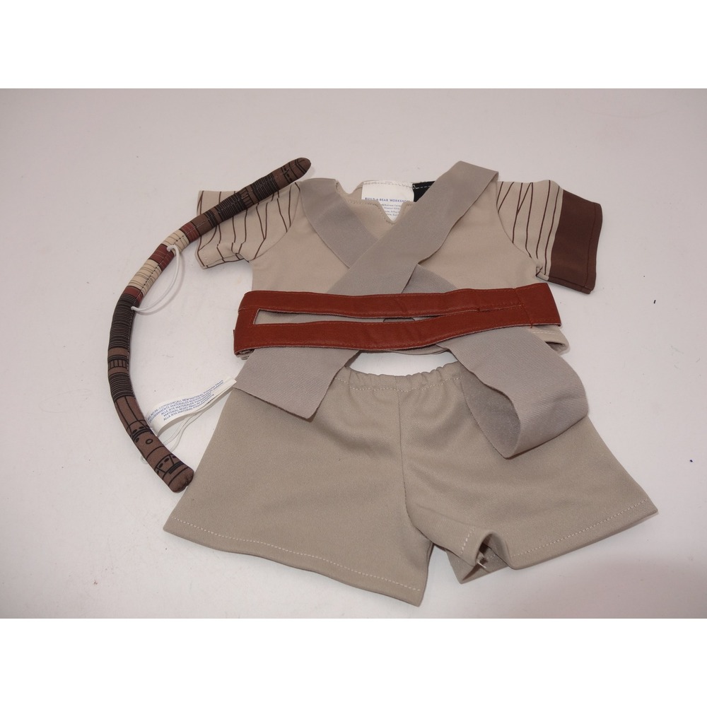Build A Bear Star Wars Rey Costume Outfit Clothes Tan 3 Piece Set with Staff
